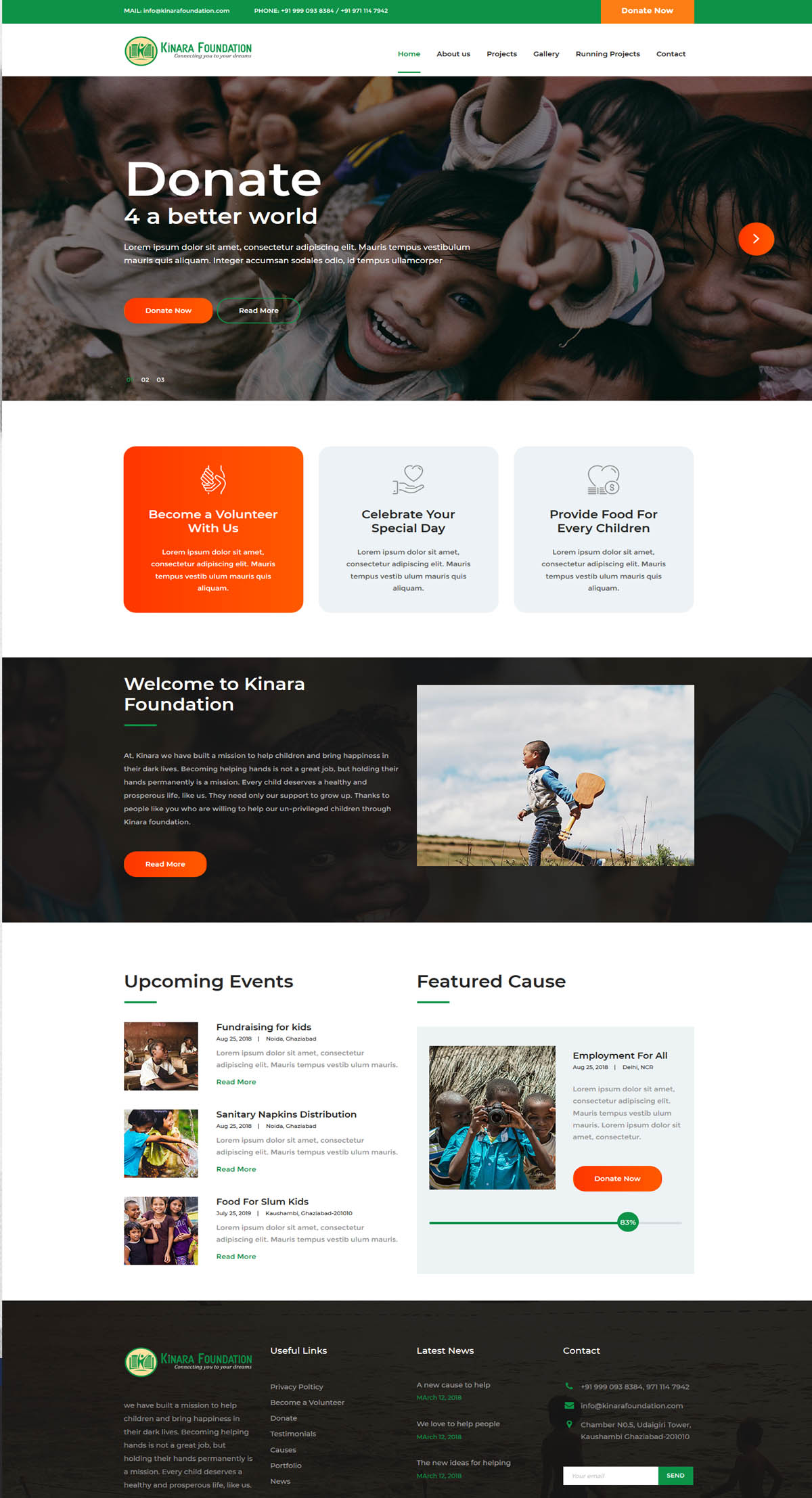 kinara foundation website design