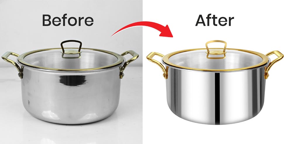 Before and after professional product photo editing example
